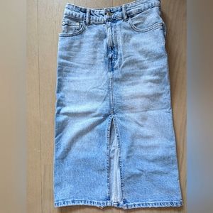 Zara denim midi skirt